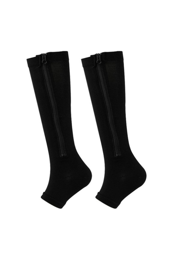 Compression Socks Thigh with Zipper Exposed Toe Thigh High Compression Stockings, Women Men Swelling Breathable Sports