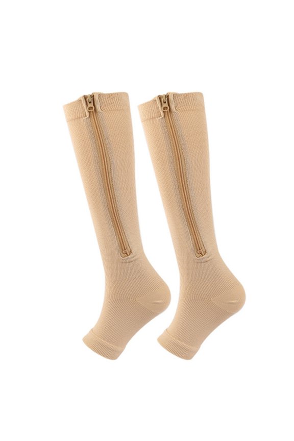 Compression Socks Thigh with Zipper Exposed Toe Thigh High Compression Stockings, Women Men Swelling Breathable Sports