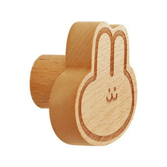 WBQ Decorative Rabbit Wall Hook , Great Decor for Child's Bedroom, Nursery or Bathroom , Girls & Boys , Genuine Wood , Easy to Install , Hanging Coats,Backpacks,Towels