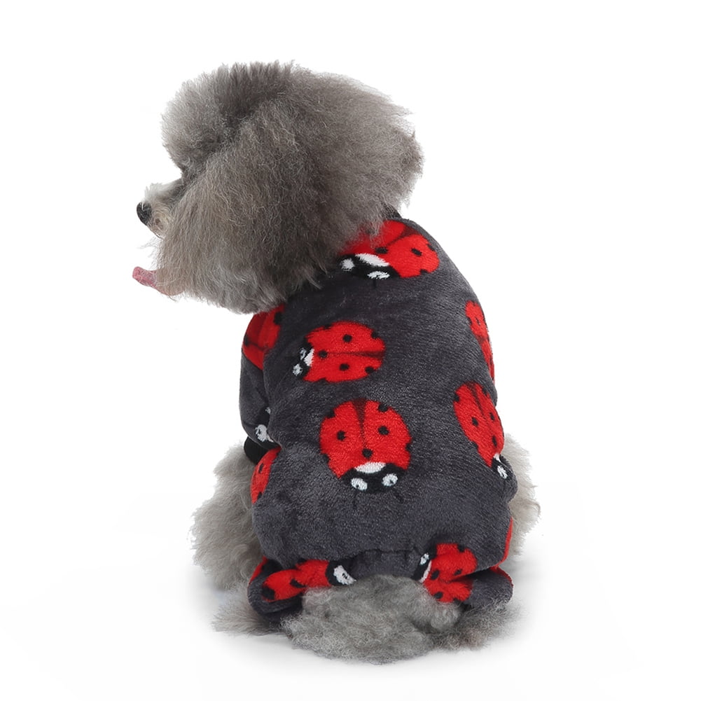 WBQ Dog Fuzzy Pajamas, Pattern Print Velvet Dog Winter Clothes for ...