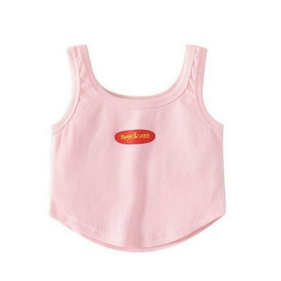WBQ Girl's Knit Crew Neck Cropped Tank Top Sleeveless Summer Tops