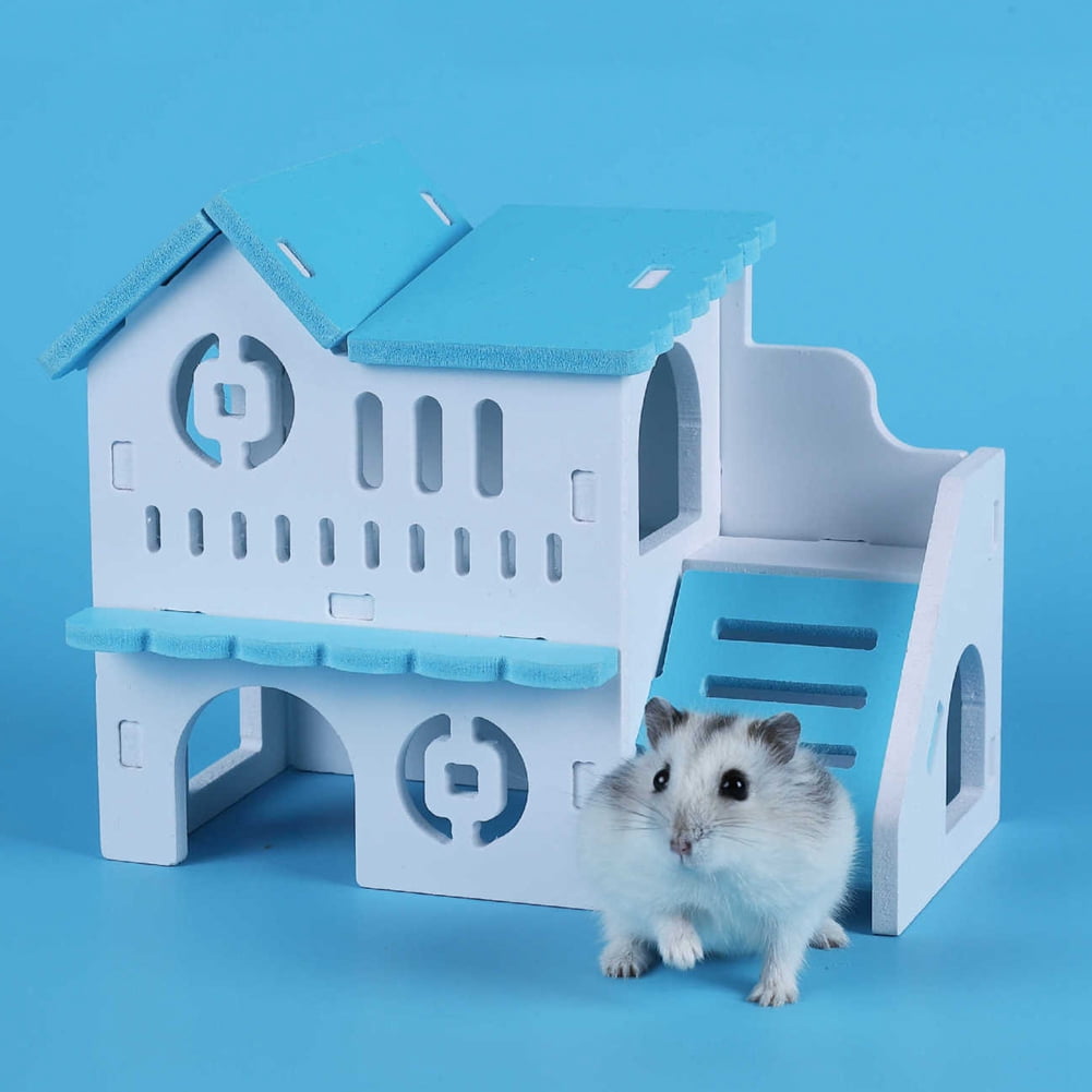 WBQ Hamster Hideout Plastic Cute Villas Pet Bedroom Fence House ...