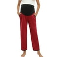 thumbnail image 1 of WBQ Maternity Pants for Women Maternity Yoga Pregnancy Pants with Pockets Soft Adjustable Belt Joggers Lounge Bottoms S-XXL, 1 of 6