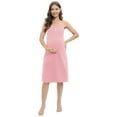thumbnail image 1 of WBQ Maternity Women's Button Nursing Nightgown Breastfeeding Full Slips Sleepwear Pink S-3XL, 1 of 9