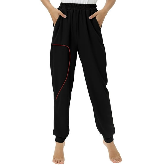 WBQ Men's Pajama Jogger Pants Sleep Bottom High Waist Athletic Pajama Pant with Pockets Red Tag M/US 8