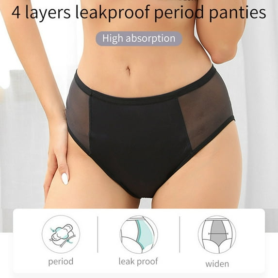 WBQ Menstrual Period Underwear for Women Mid Waist Nylon Postpartum Ladies Soft Panties Briefs Girls PLUS SIZE,XS-6XL