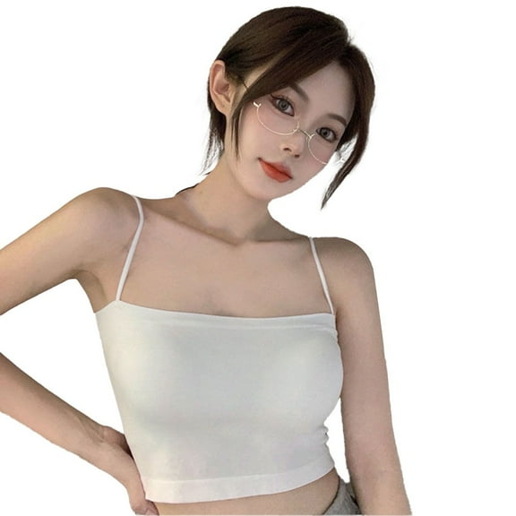 WBQ Seamless Square Neck Crop Tank for Women Ribbed Knit Soft Low Back Cropped Tops