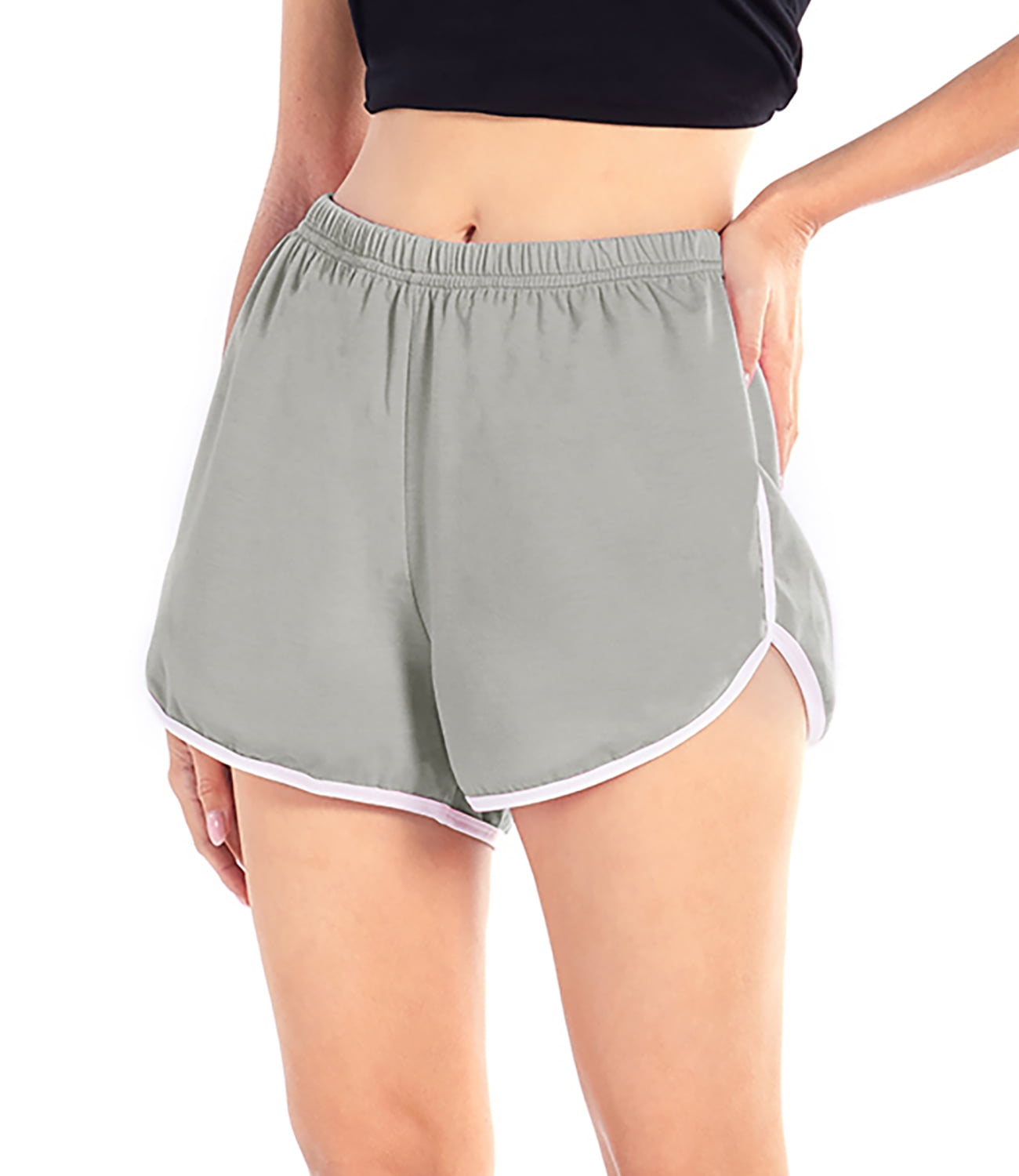 WBQ Teen Girls Performance Running Short,Elastic High Waistband Casual Gym  Shorts for Workout Yoga Fitness Sports Shorts Athletic Shorts Plain Lounge