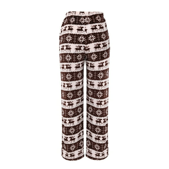 WBQ Women Flannel Lounge Pants Soft Pajama Pants with Pocket Warm Bottoms Pj Pants Khaki Tag L/US 10