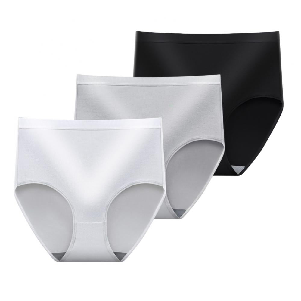 Women's Underwear High Waist Ice Silk Seamless Breathable Briefs Panties  Multipack 