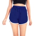 thumbnail image 1 of WBQ Women Running Short,Elastic High Waistband with Drawstring Casual Gym Shorts for Workout Yoga Fitness Sports Shorts Athletic Shorts Plain Lounge Short Pants,Short Sweatpants,S-4XL Blue, 1 of 9
