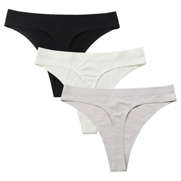 WBQ Women Seamless Thongs Mid-Rise Comfy Underwear G-Strings