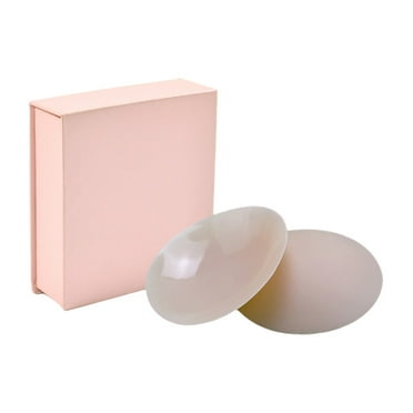 WBQ Women Silicone Nipple Covers, 1 Pairs, Women's Reusable Adhesive Seamless Pasties Nippleless Covers, Washable, 3.15''/3.94''