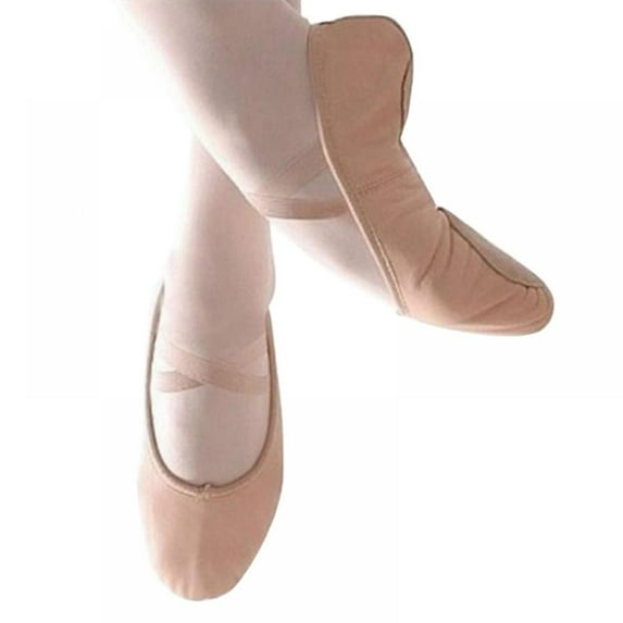 WBQ Women's Ballet Shoes Stretch Canvas Dance Slippers Split Sole for Girls/Adult Pink 8