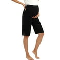 thumbnail image 1 of WBQ Women's Over The Belly Maternity Bermuda Shorts Loose Casual Pregnancy Short Pants Adjustable Waistband Pajama Shorts Side Lace Trim Comfy Pregnancy Lounge Shorts, S-3XL, 1 of 6