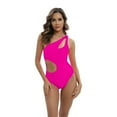 thumbnail image 1 of WBQ Women's Cutout One Piece Swimsuit One Shoulder Swimwear Lace Up Monokini Bathing Suits, 1 of 8
