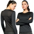thumbnail image 1 of WBQ Women's Long Sleeve Workout Shirts for Women Loose Fit Yoga Tops Sports Running Shirts Breathable Athletic Tops, 1 of 9