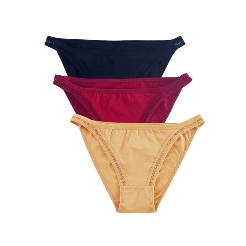 WBQ Women Seamless Thongs Mid-Rise Comfy Underwear G-Strings Panties,Pack  of 3 
