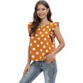 thumbnail image 1 of WBQ Women's Polka Dot Ruffle Sleeveless T Shirt Summer Casual Crewneck Tee Tank Tops Shirts, S-3XL, 1 of 6