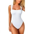 thumbnail image 1 of WBQ Women’s  Sleeveless Square Neck Bodysuit Tank Tops,Sexy Solid Color Ribbed Bodysuits, 1 of 5