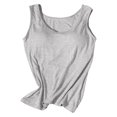 thumbnail image 1 of WBQ Women's Tank Top with Built in Bra Wide Shoulder Strap Camisoles Padded Bra Undershirt Basic Cami Tanks Sleeveless Summer Tops for Workout Sleeping Traveling, 1 of 6