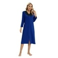 thumbnail image 1 of WBQ Women's Vintage Nightgown Soft Milk Silk Sleepwear Sleepshirt Long Sleeve Nightshirt Lace V Neck Nightshirt , S-2XL, 1 of 6