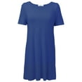 thumbnail image 1 of WBQ Womens Short Sleeve Sleepshirt Soft Nightdress Comfy Nightgown With Removable Chest Pads, 1 of 7
