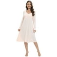 thumbnail image 1 of WBQ Womens Sleepshirt Soft Sleepwear Pleated Nightshirt Comfy Sleep Dress Long Sleeve Nightdress, 1 of 6