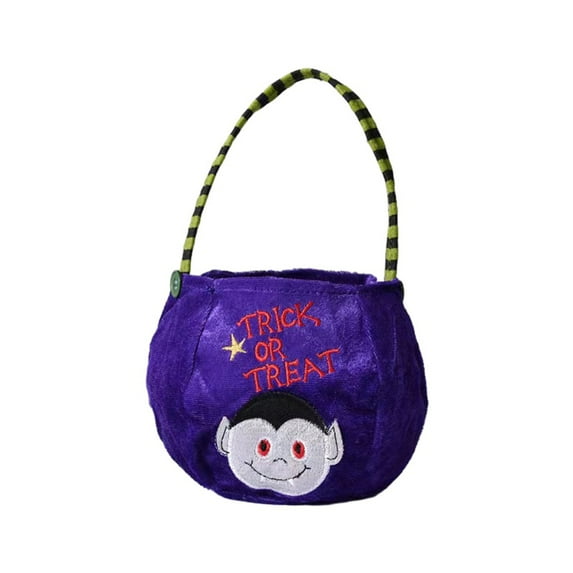 WBQ lloween Pumpkin Candy Bag for Kids - Spooky Prop Handbag for Trick-or-Treat, Durable & Breathable Treat Pouch Purple
