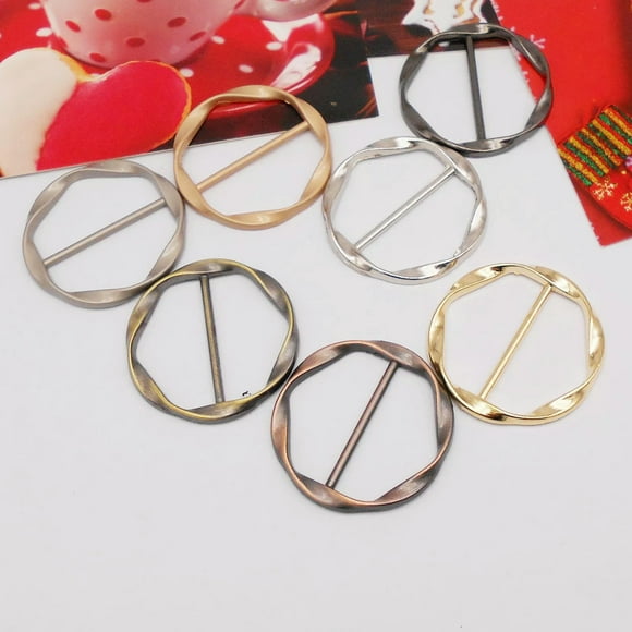 7PCS Scarf Clips Buckle Ring Round Scarf Brooch Pin Shawl Clip Handmaking Crafts-default