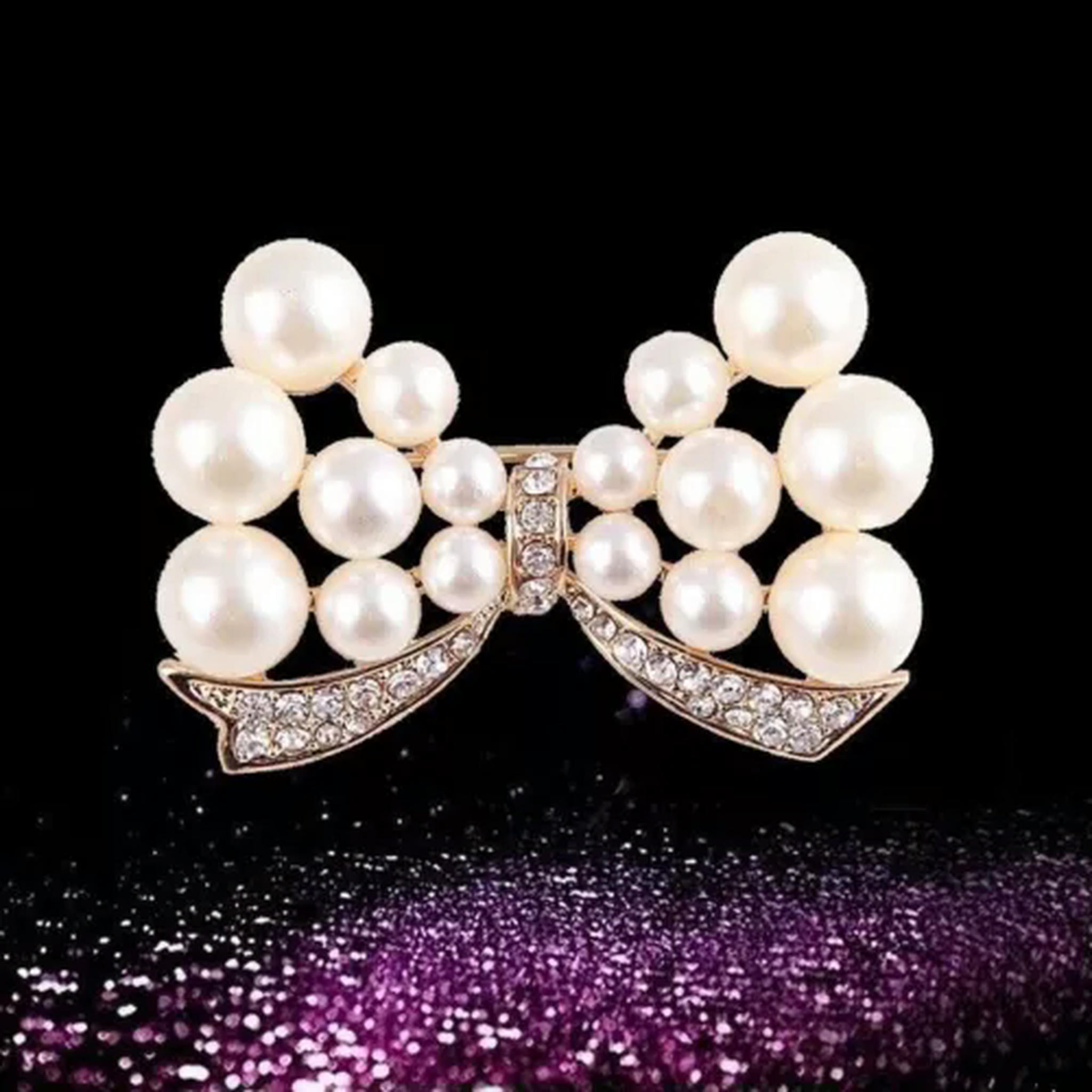 WBQF Hot Selling Fashion Full Pearl Rhinestone Flower Brooch