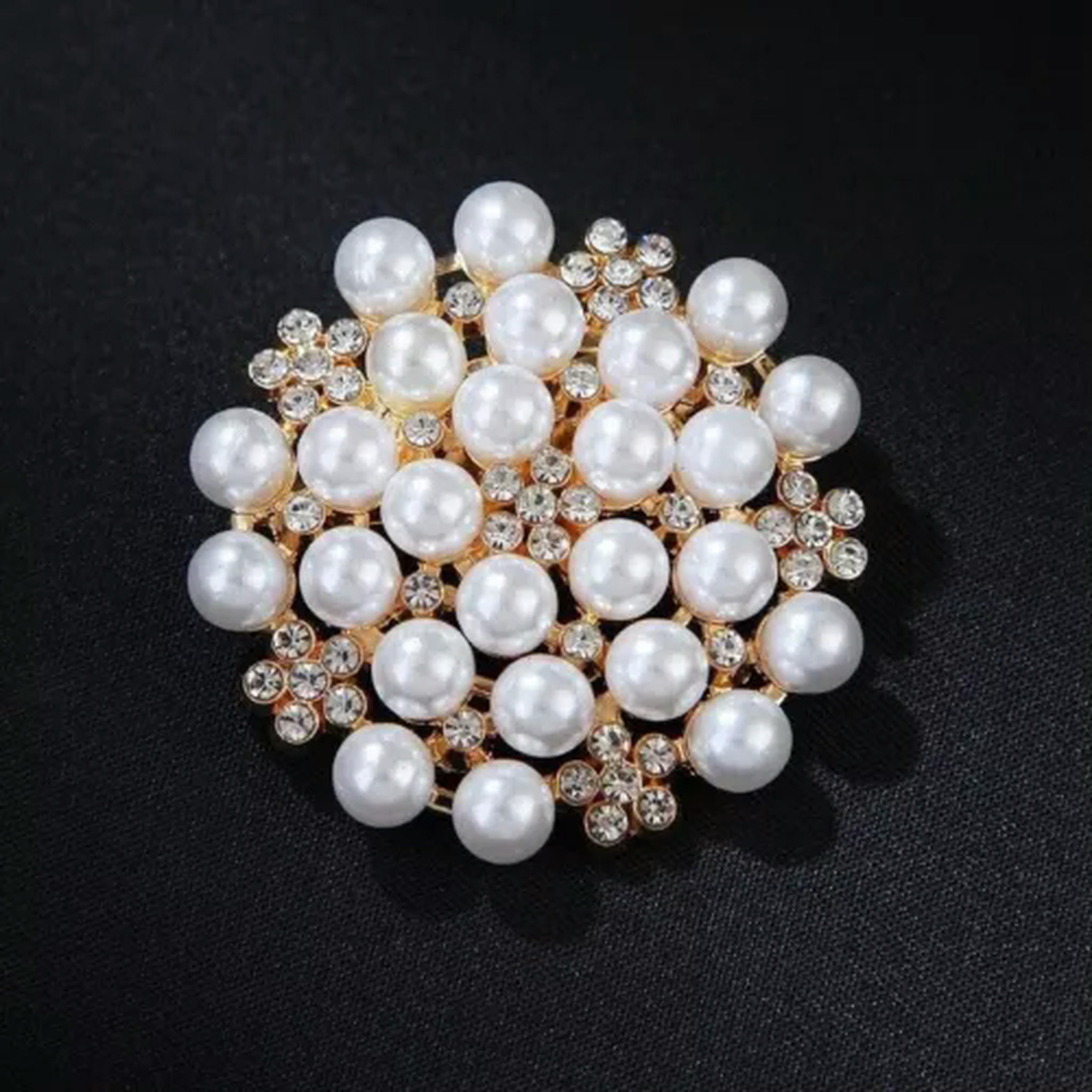 ビジュー　ボールピン WBQF Hot Selling Fashion Full Pearl Rhinestone Flower Brooch