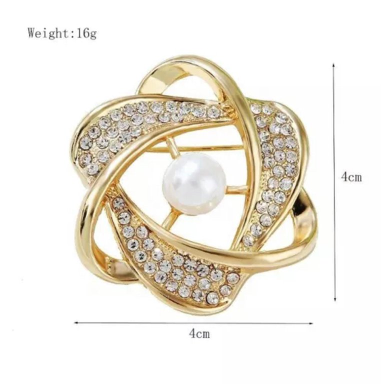 WBQF Hot Selling Fashion Full Pearl Rhinestone Flower Brooch