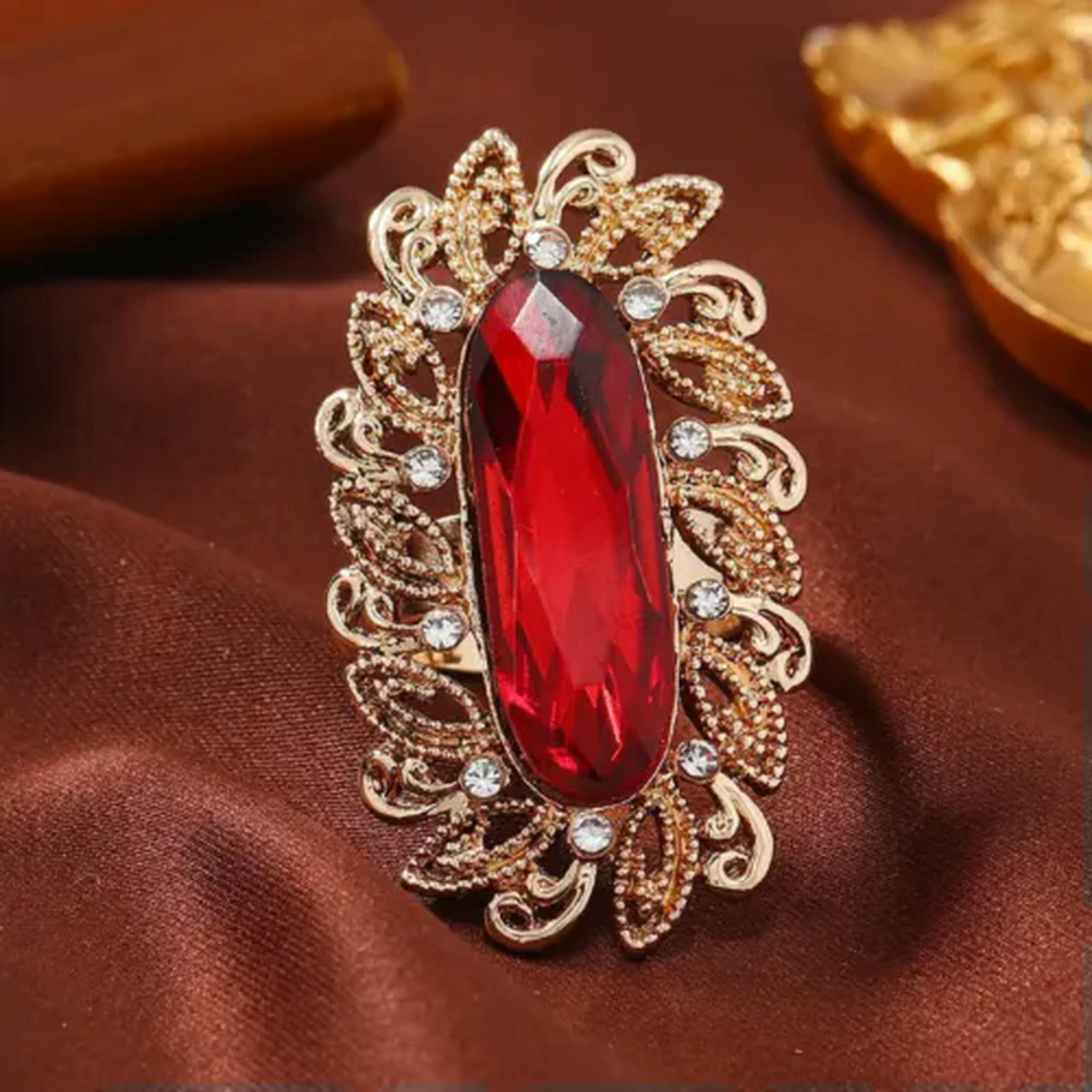 WBQF Luxury Versatile Bright Green Crystal Women's Finger Rings Lady ...