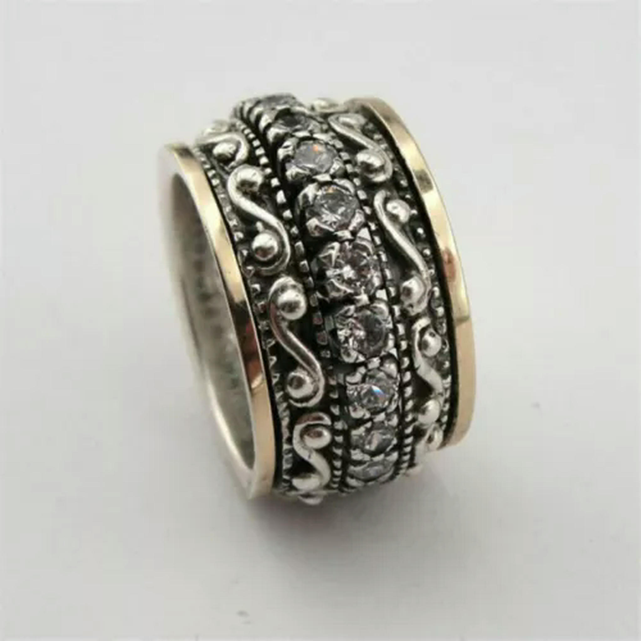 WBQF Pretty 925 Silver Plated Ring Cubic Zircon Women Wedding Jewelry ...