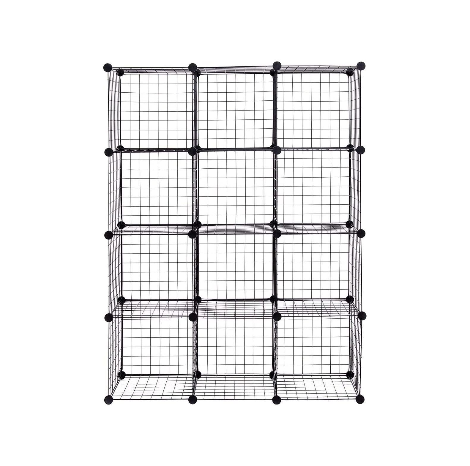 WBTAYB 12Cube Metal Wire Storage Cubes, Free Standing Modular Shelving