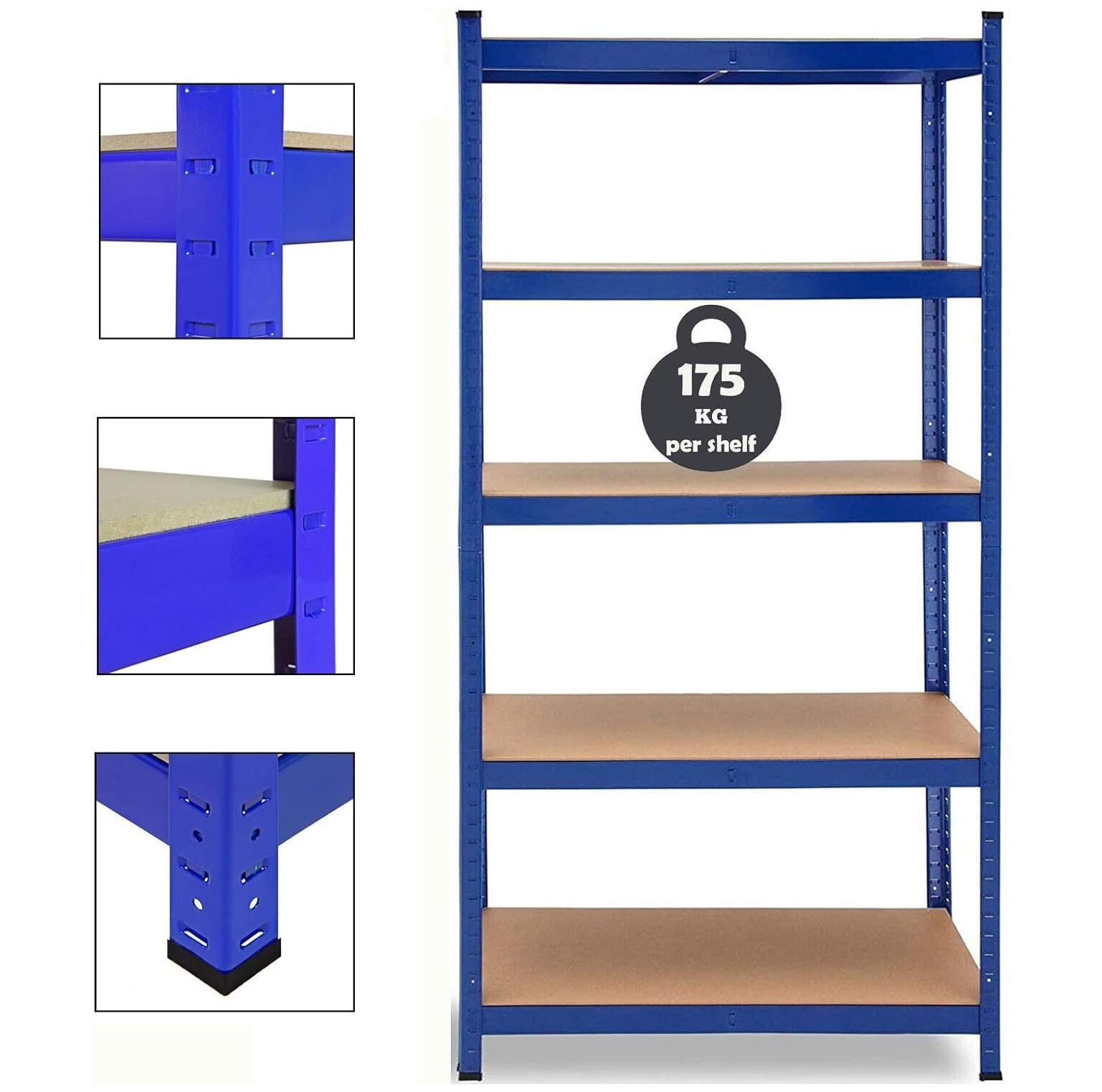 WBTAYB Heavy Duty Steel Shelving Unit Garage Racking Unit 175kg per