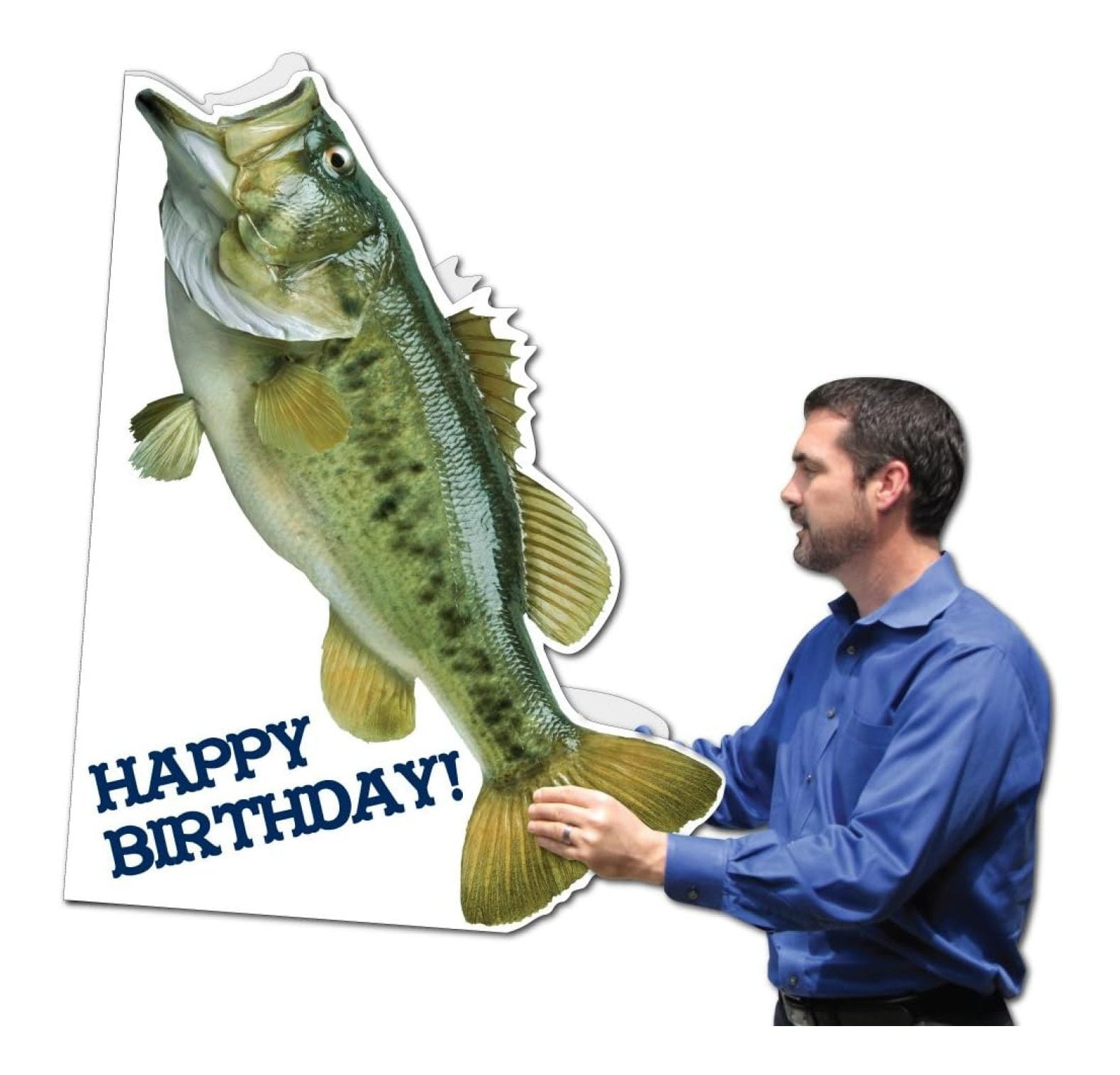 WBTAYB Jumbo Greeting Cards: Fish Shaped Birthday Card (Fish Theme) 2