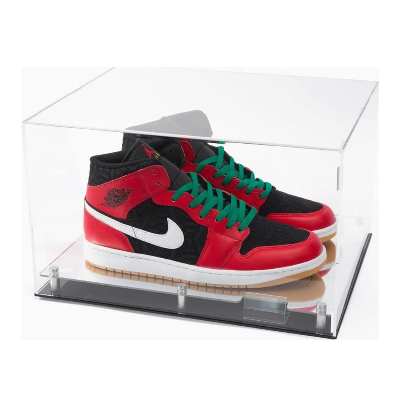 WBTAYB Shoe Display Case Showcase Box 2 Shoes Display Mirrored Floor Sports Memoribilia