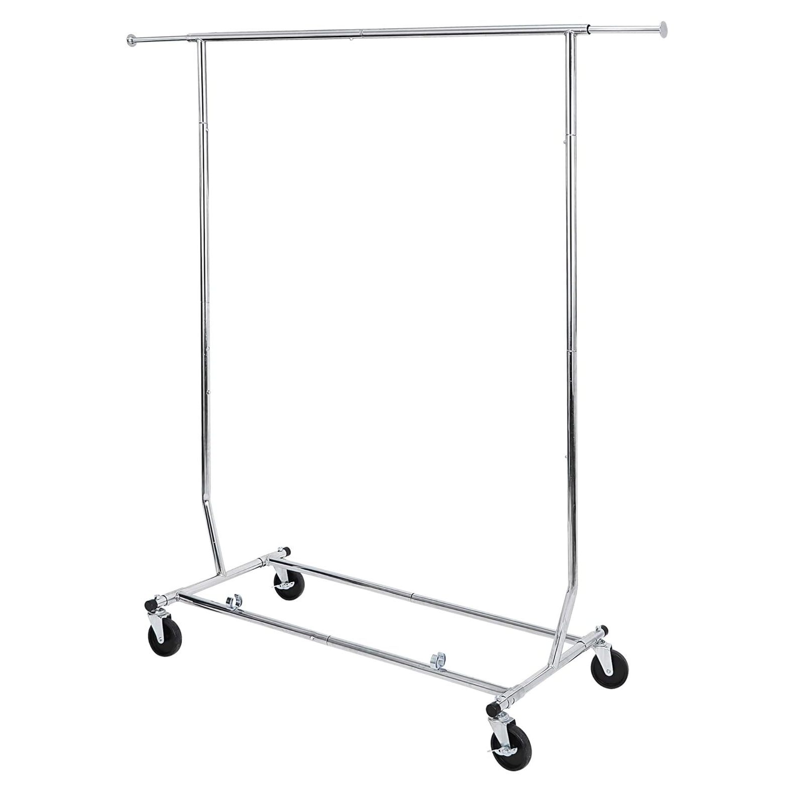 WBTAYB Single Rod Grade Garment Rack with Wheels, Height Adjustable