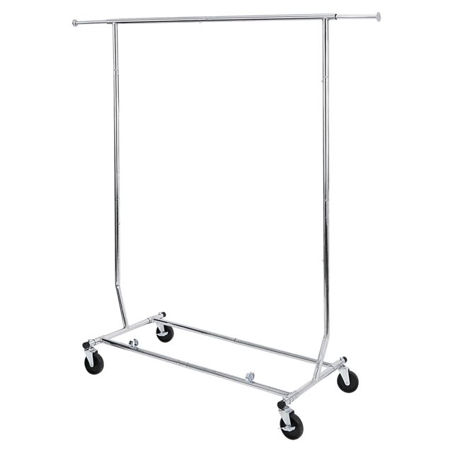 WBTAYB Single Rod Grade Garment Rack with Wheels, Height Adjustable