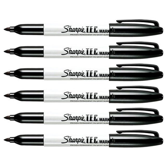 WBTAYB Tec Trace Certified Marker Black Fine Point 6Markers 13401