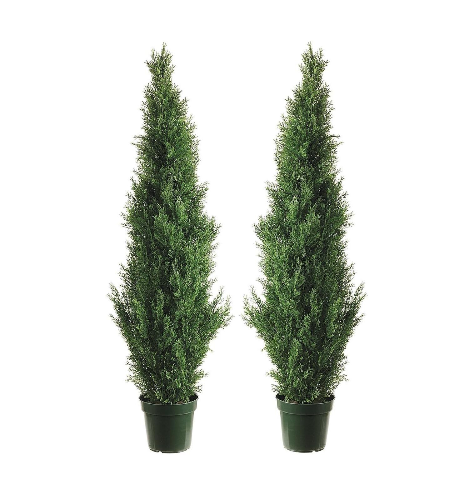 WBTAYB Two 4 Foot Outdoor Artificial Cedar Topiary Trees Uv Rated