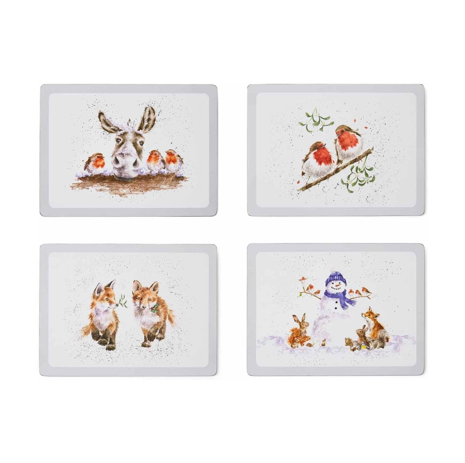 WBTAYB Wrendale Designs Christmas Placemats Set of 4 Heat Resistant