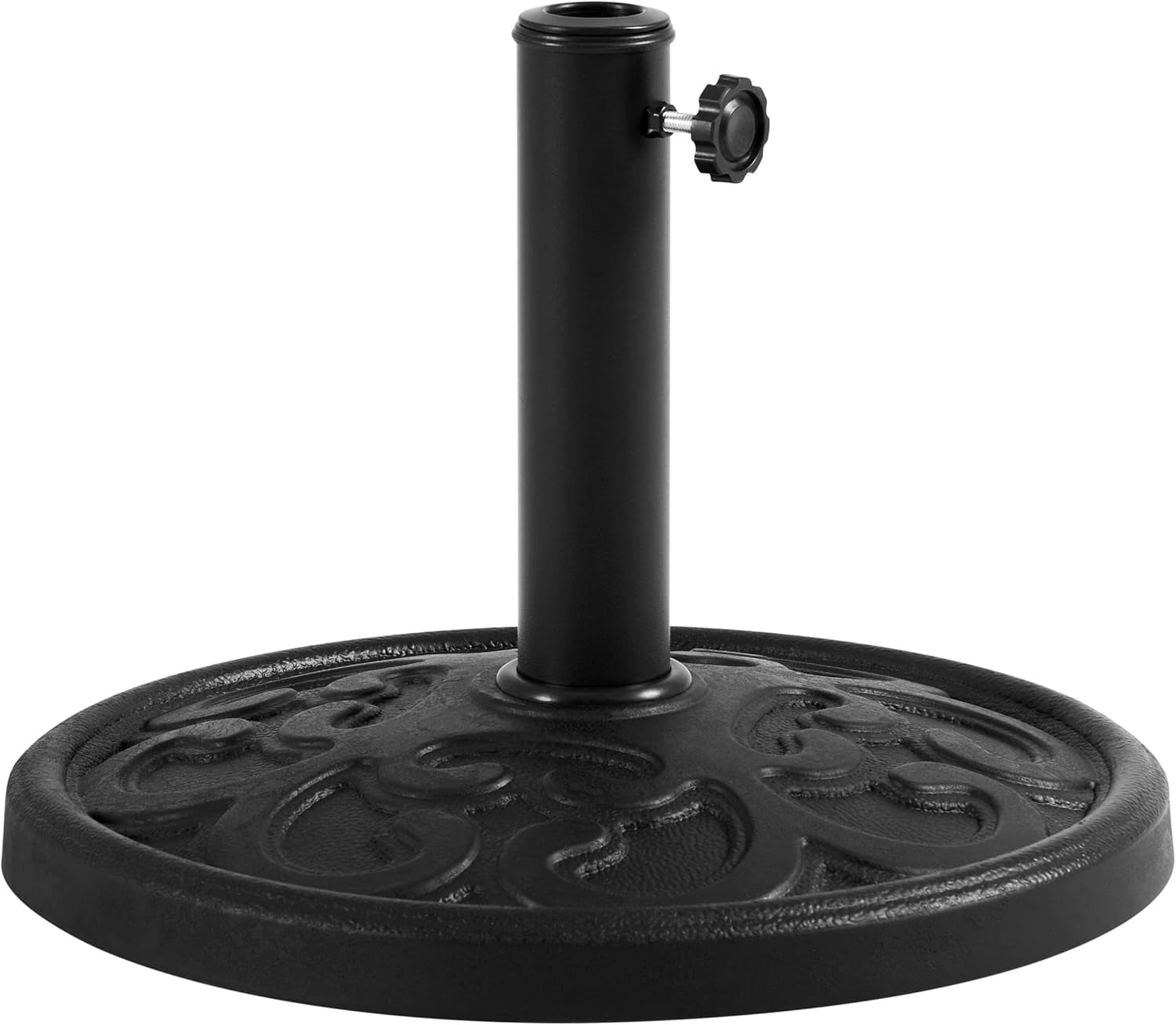 WBTER 22lbs Umbrella Base Stand Heavy Duty Outdoor Patio Resin Umbrella Stand for Deck, Garden, Lawn - Black