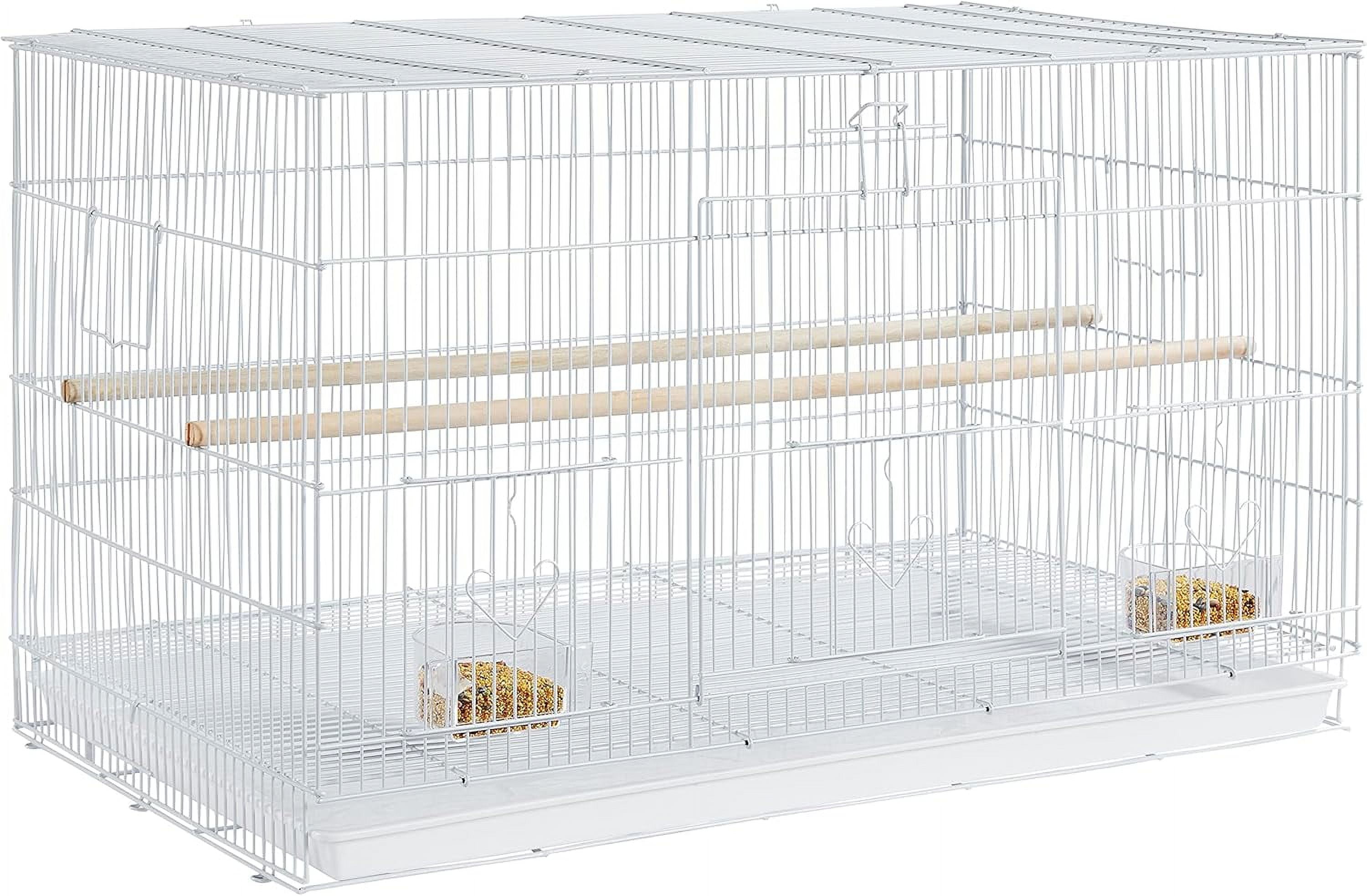 WBTER 30-inch Flight Bird Cage for Parrots Finches Budgies Cockatiels Parakeets Lovebirds Canaries with Slide-Out Tray, White