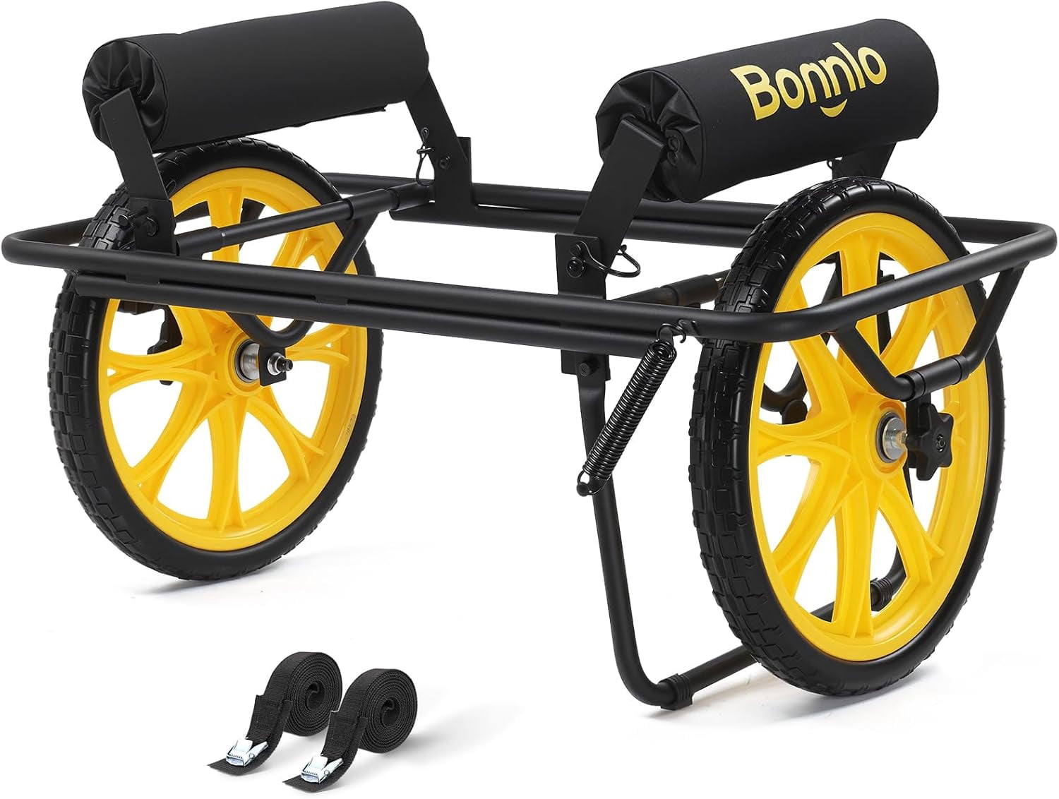 WBTER Canoe Kayak Cart, All-Terrain Trolley Carrier with 15" Large Solid Wheels, 330lbs Heavy Duty Transport Kayak Trolley, Adjustable 4 Postions (8.66"-19.69") to Fit Small Boats