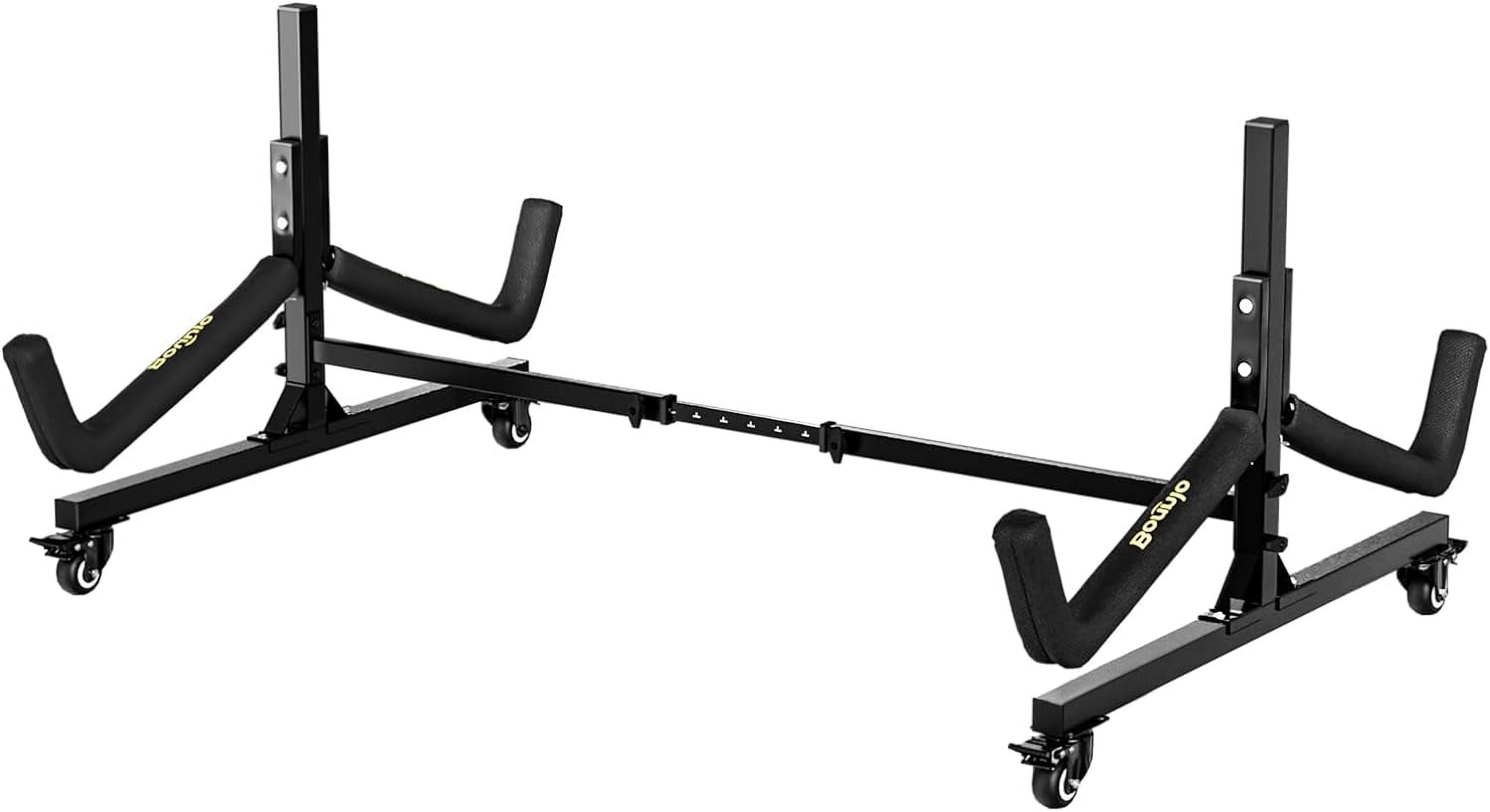 WBTER Kayak Stand Freestanding Storage Rack for Kayak Canoe Boat Paddle Board SUP Surfboard for Indoor Outdoor Garage, Shed, Dock with Lockable Wheels Wide Adjustable