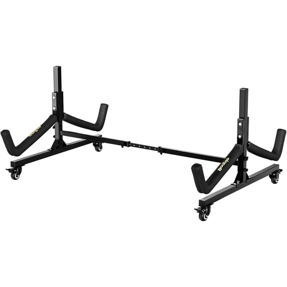 WBTER Kayak Stand Freestanding Storage Rack for Kayak Canoe Boat Paddle Board SUP Surfboard for Indoor Outdoor Garage, Shed, Dock with Lockable Wheels Wide Adjustable