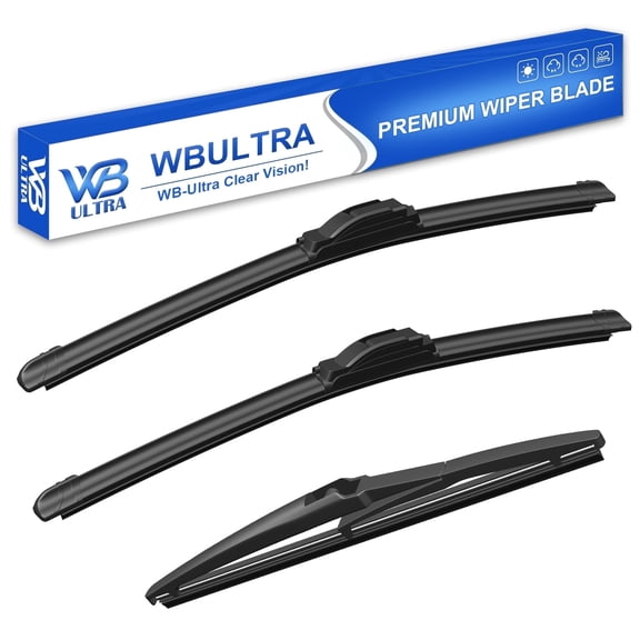 WBULTRA 26" 16" 10" All-Season Beam Windshield Wiper Blades - Silicone, Quiet & Streak-Free - Pack of 3